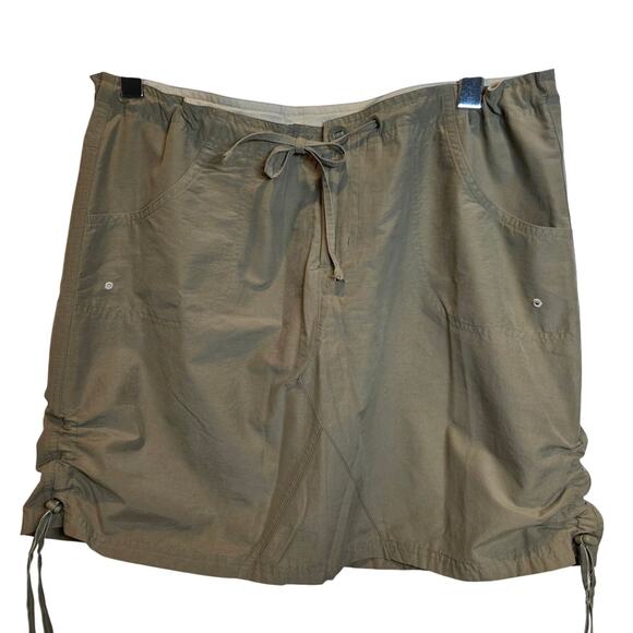 VTG Columbia Skort Skirt Hiking Cargo Womens Large Olive Green Canvas Shell NEW - Picture 1 of 11